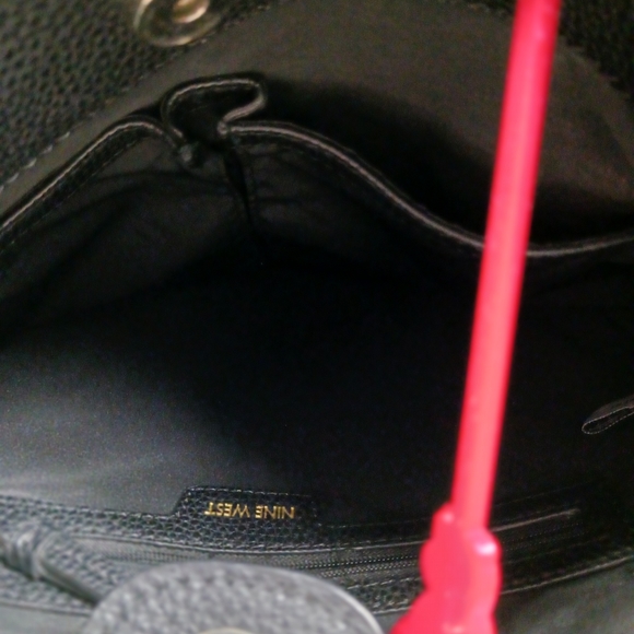 NINE WEST Black Faux Leather Satchel/Handbag - Picture 8 of 9